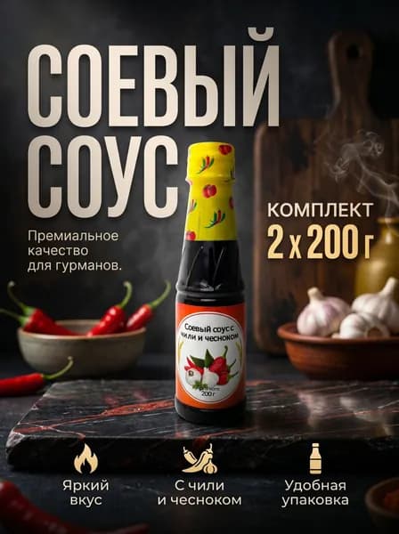 Вьетнамский соевый соус с чили и чесноком, 2шт*200г