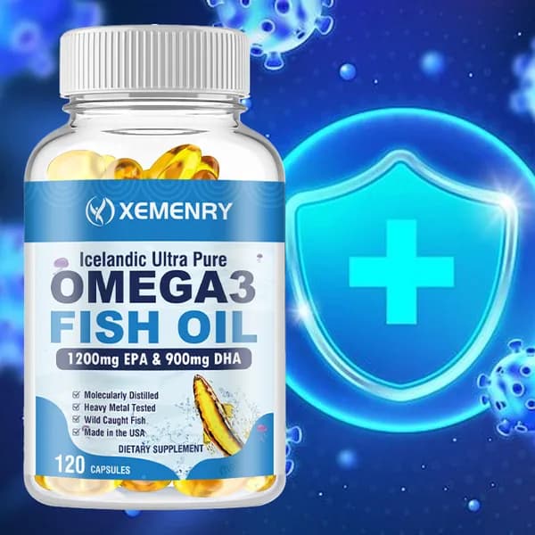 Биологически активная добавка Xemenry Omega-3 Fish Oil предназначена для поддержания здоровья сердца, мозга, глаз и иммунной системы.