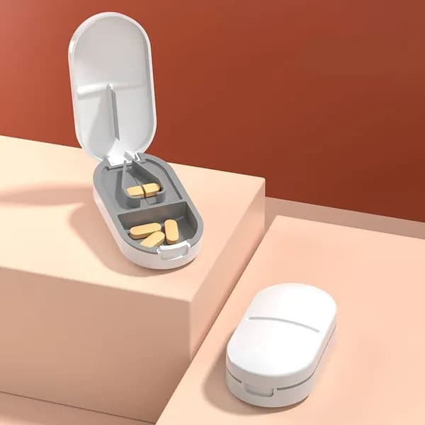 HomeStore Таблетница на день, разделитель резак, аптечка, коробка для таблеток / Органайзер под лекарства