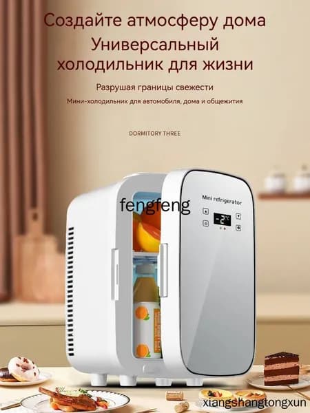 Портативный двухъядерный холодильник емкостью 10 литров, подходящий для хранения напитков, косметики и лекарств