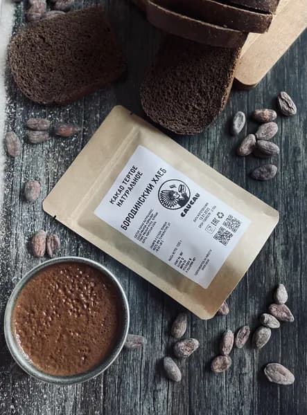 Шоколад горький без сахара 100% натуральный / Какао тертое Green Cacao со вкусом Бородинский хлеб , 100 г