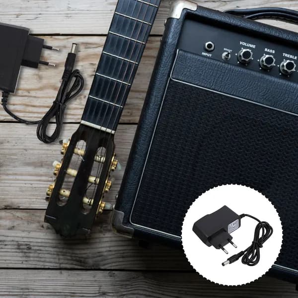 Портативный блок питания для эффектора гитары 9v 1a с пластиковым корпусом, для гитарных педалей