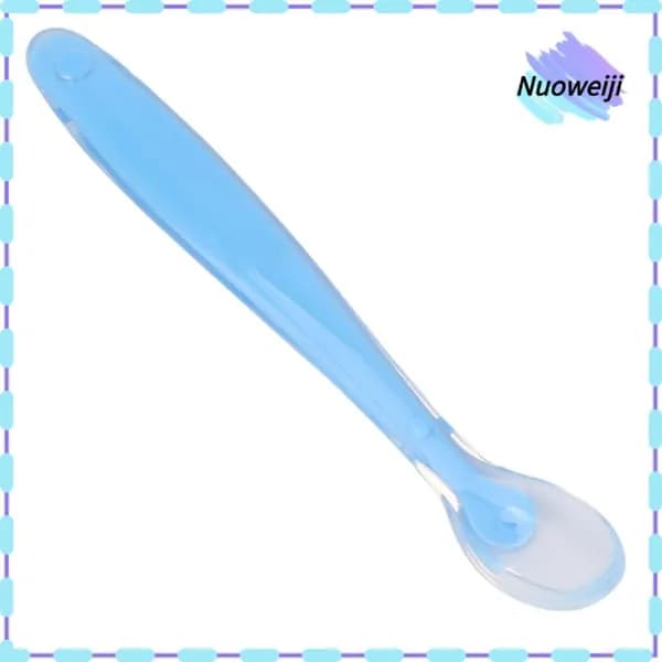 Baby Silicone Spoons, удобные и безопасные, для обучения кормлению детей синий