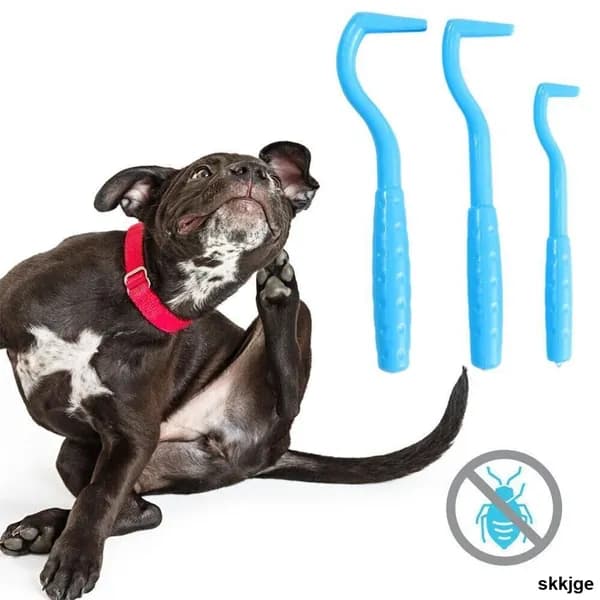 Удалитель клещей выкручиватель крючок для кошек собак и других животных синий