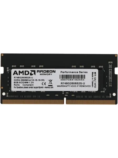 AMD Оперативная память R748G2606S2S-U DDR4, 2666 МГц, 1 x 8 ГБ (R748G2606S2S-U)