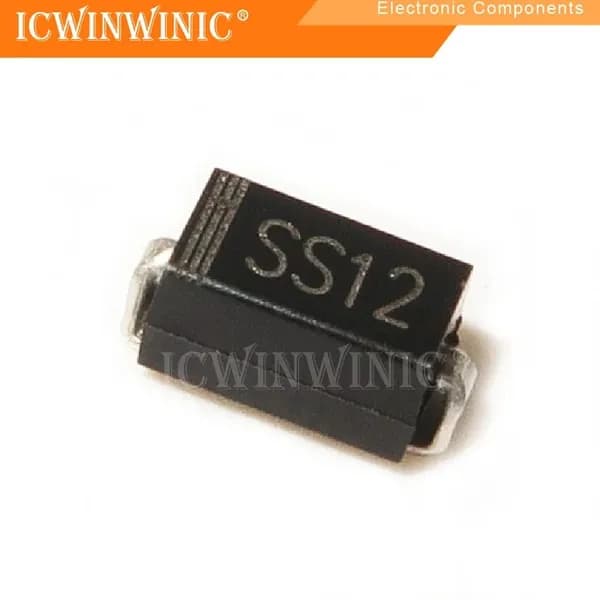 10шт./лот SMD rectifier diode 1N5817 silk screen SS12 package SMA 1A 20V Schottky Интегральная схема
