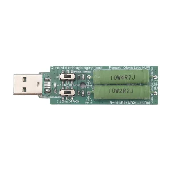 Электронный резистивный USB-нагрузочный модуль постоянного тока с регулируемым переключателем, датчиком емкости батареи 5 В 1 А/2 А/3 А, тестером напряжения, разряда и сопротивления.