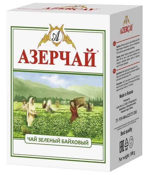 Чай зеленый листовой Азерчай, картон, 100 г 6826760