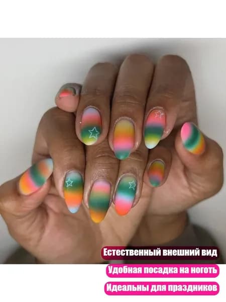 Акриловые накладные ногти с клеем, глянцевые