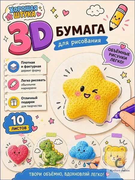 Бумага для рисования, 10 лист., шт