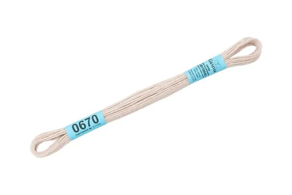 2 шт. Нитки для вышивания "Gamma" мулине ( 0207-0819 ) 100% хлопок 8 м №0670 св.роз-серый