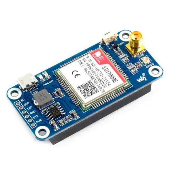 Модуль SIM7000E NB-IoT, eMTC, EDGE, GPRS, GNSS HAT для Raspberry PI