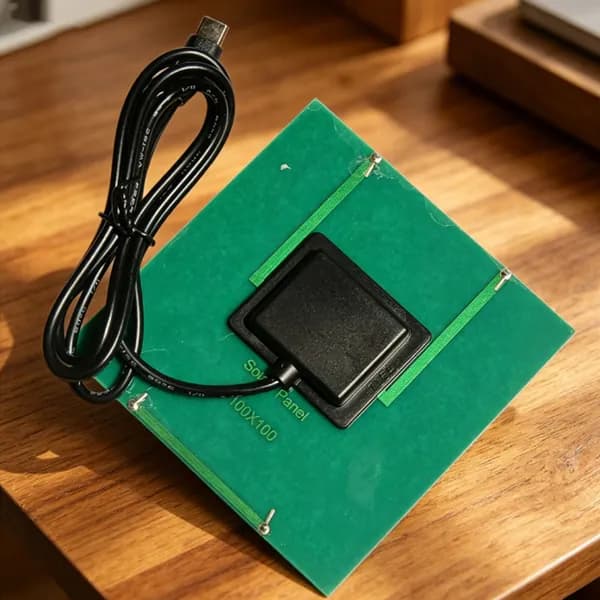 Солнечная панель 1,5 Вт с выходом USB-C, 5 В, размеры 100 100 2 мм