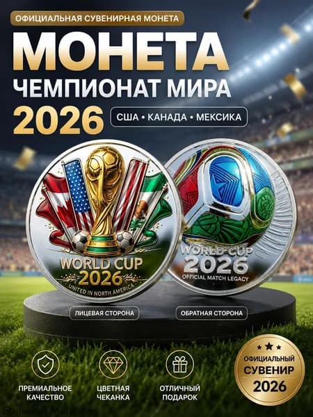 Монета в честь Чемпионата мира по футболу 2026 года