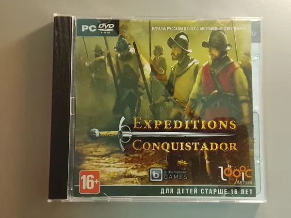 Диск с винтажной игрой для слабого ПК Expeditions: Conquistador (2010, PC-DVD, Jewel, русские субтитры)