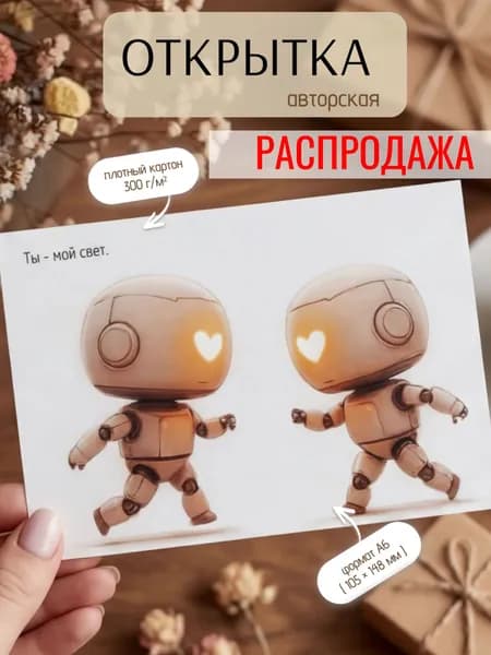 Авторская открытка на Годовщину, А6