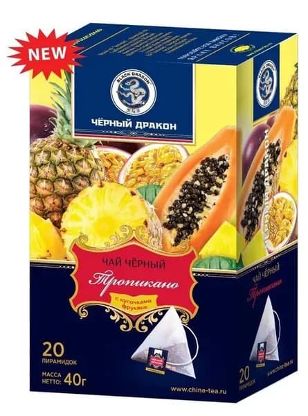 Чай Черный Дракон ТРОПИКАНО, черный в пирамидках, 20 шт