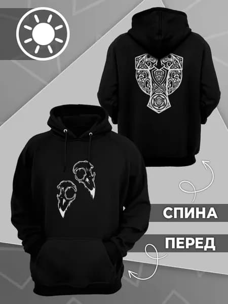 Богатырь Худи летнее Скандинавское Руны Средневековая