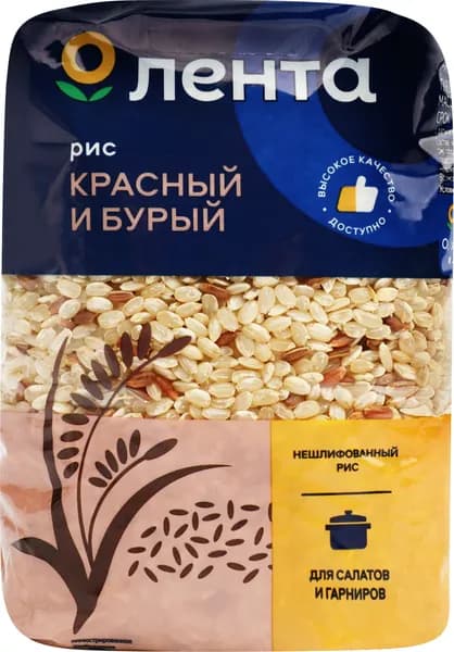 Смесь риса ЛЕНТА красный и бурый, 450г