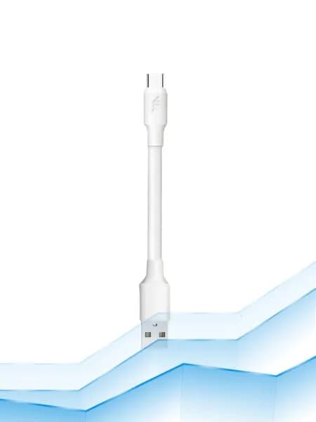 Короткий кабель для зарядки USB to Type C 120W 6A для быстрой зарядки и передачи данных, белый