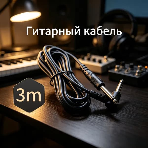 гитарный кабель длиной 3 м, экранированный и бесшумный, инструментальный кабель для басового комбинированного усилителя