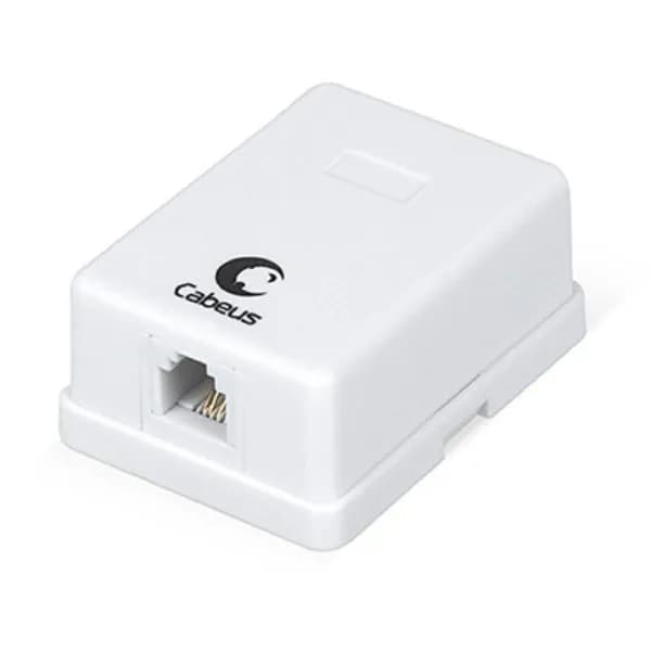 Cabeus Аксессуары к монтажным шкафам WS - 6P4C - TEL - 1 Розетка телефонная RJ - 12 6P4C , одинарная, внешняя, белая