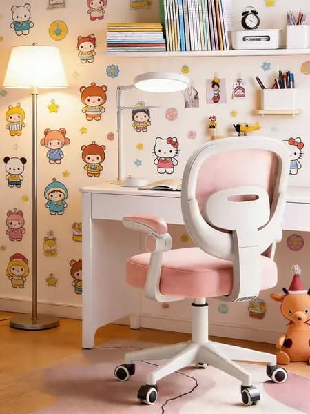 Детское компьютерное кресло, Light pink children's chair without pedals