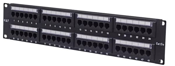 W&T патч-панель 2U 19", 48 портов RJ-45, категория 5Е, Krone IDC WT-2029В-KR-48 ports