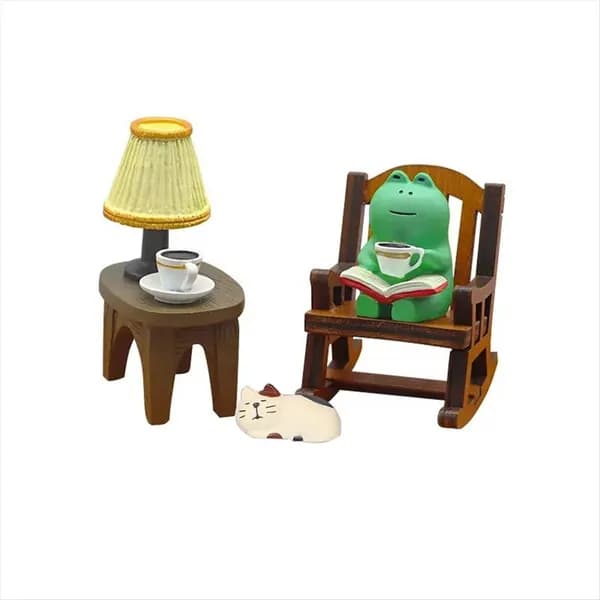 Мультяшная лягушка, кресло-качалка, украшение для настольной лампы