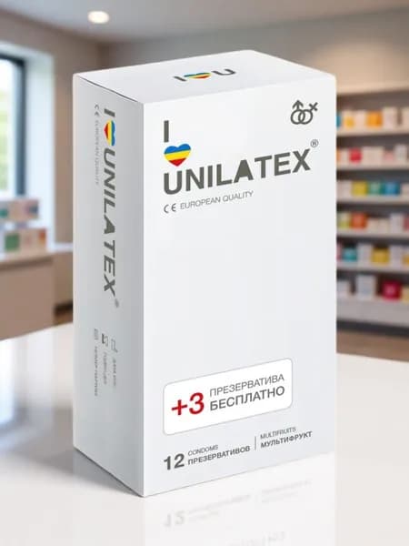 Разноцветные ароматизированные презервативы Unilatex Multifruit - 12 шт. + 3 шт. в подарок