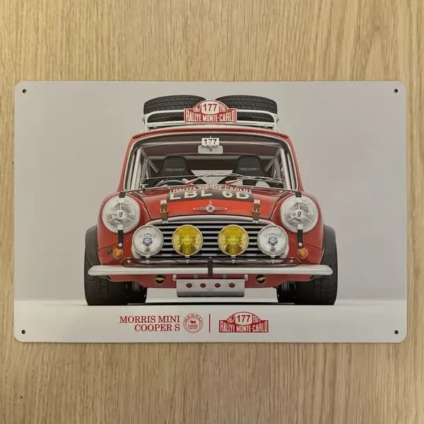 Табличка металлическая интерьерная Арт Мини Купер Art Morris Mini Cooper Rallye Monte Carlo