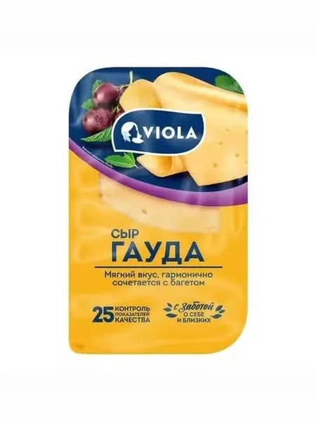 Сыр полутвердый Viola Гауда нарезка 45% БЗМЖ 120 г