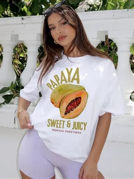 Футболка оверсайз с принтом y2k Papaya