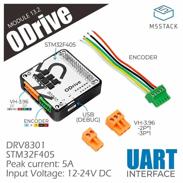 Высокопроизводительный модуль привода серводвигателя M5Stack ODrive с открытым исходным кодом для управления движением DRV8301