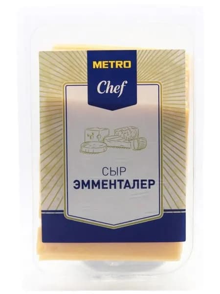 Metro Chef Сыр Эмменталер Полутвердый Нарезка 45%, 500г