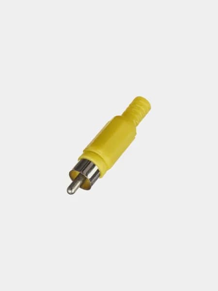 Разъем RCA "шт" пластик на кабель желтый