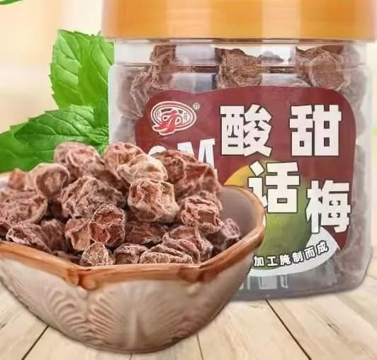 Китайские сушеные сливы хуа-мэй, кисло-сладкие закуски, в банке