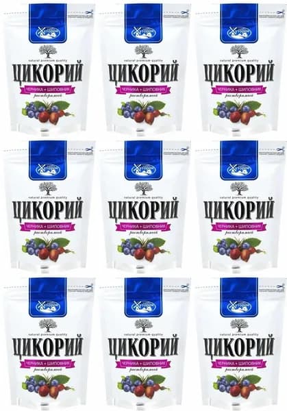 Хуторок Цикорий натуральный Черника и Шиповник, 100 г, 9 уп