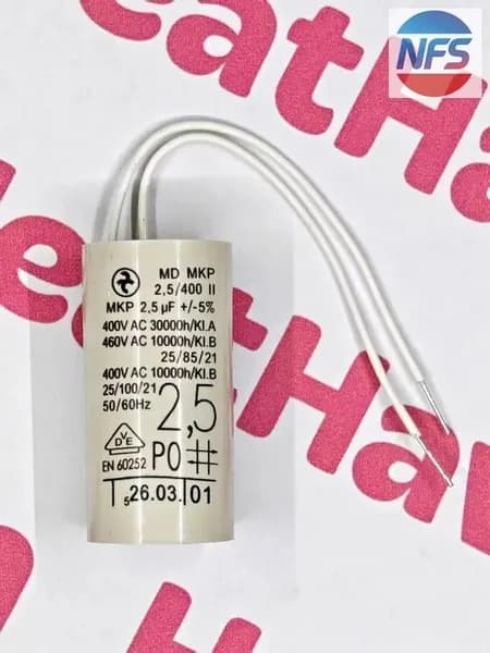Конденсатор циркуляционного насоса 2,5 мкФ для насосов Grundfos, Wilo и их аналогов HeatHaven