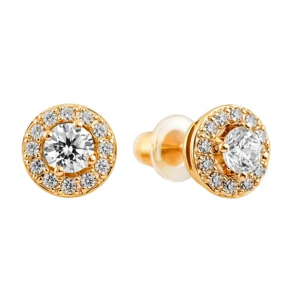 Серьги женские с фианитами из красного золота 585 пробы 585GOLD