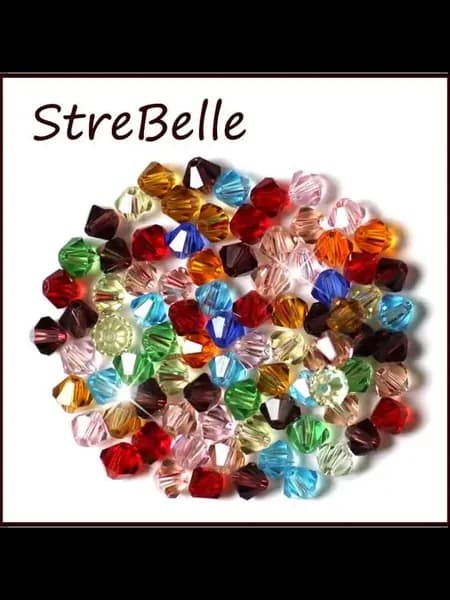Хрустальные биконе бусины StreBelle 6 мм, mix colors, 200 шт