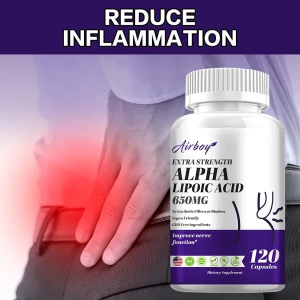 Биологически активная добавка Airboy Super Potential Alpha-Lipoic Acid - поддерживает здоровье печени, антиоксиданты, сердечно-сосудистую систему и углеводы