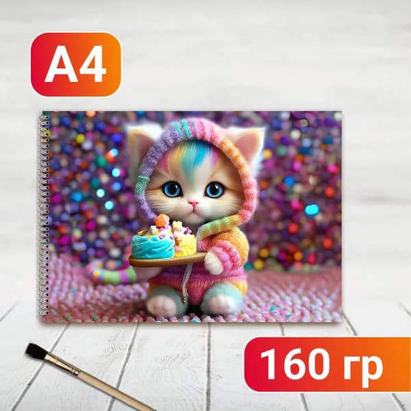 Альбом для рисования Котик