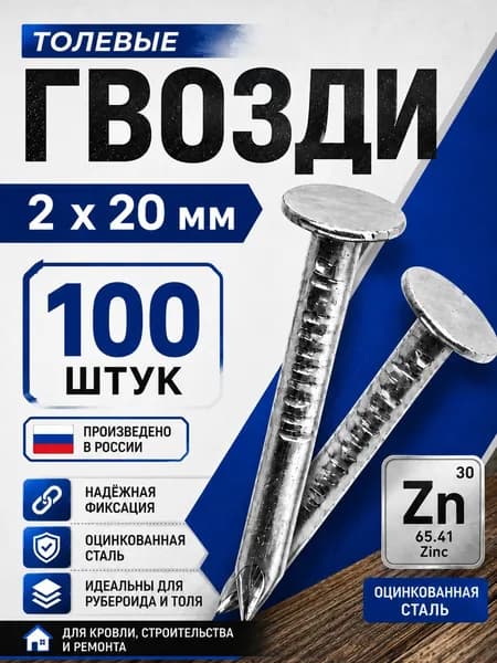 Гвозди 2 x 20 мм  100 шт  0.05 кг