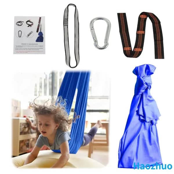 Детский эластичный сенсорный гамак-качели из нейлона, 100 280 см