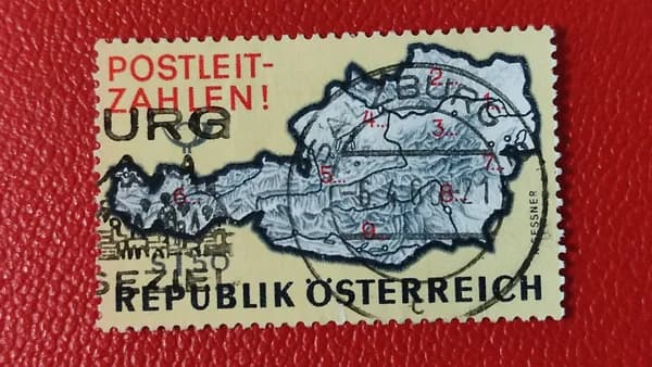 Марки Австрия 1966. Серия: "Введение почтовых индексов". Гашение - См фото