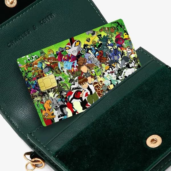 Мультфильм Бен 10 Cartoon Ben 10 Наклейки на банковские карты, матовая противоскользящая набор