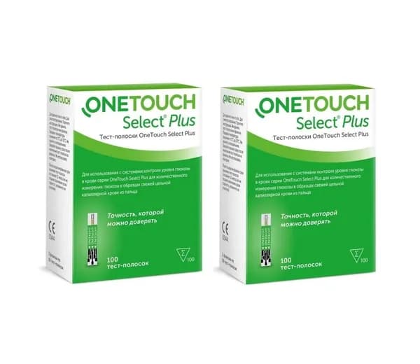 Тест полоски для глюкометра One Touch Select Plus, Тест полоски для глюкометра, 200 шт