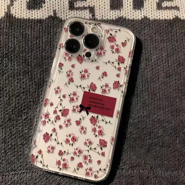 цветы на Айфон 16 Про/Apple iPhone 16 Pro, Розовая роза, розовый
