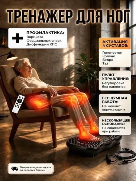 Компактный тренажёр для ног под столом, 99 скоростей